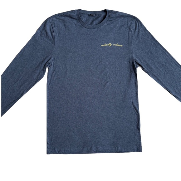 BITTY AND BEAU’S BLUE “RADICALLY INCLUSIVE” LONG SLEEVE GRAPHIC T-SHIRT - Picture 2 of 6